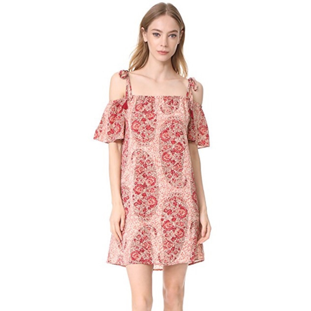 Madewell Silk Cold Shoulder Paisley Dress